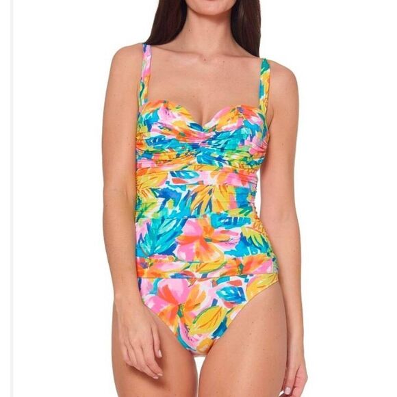 Bleu Rod Beattie Away we go Floral Print Onepiece 8 - Picture 1 of 10